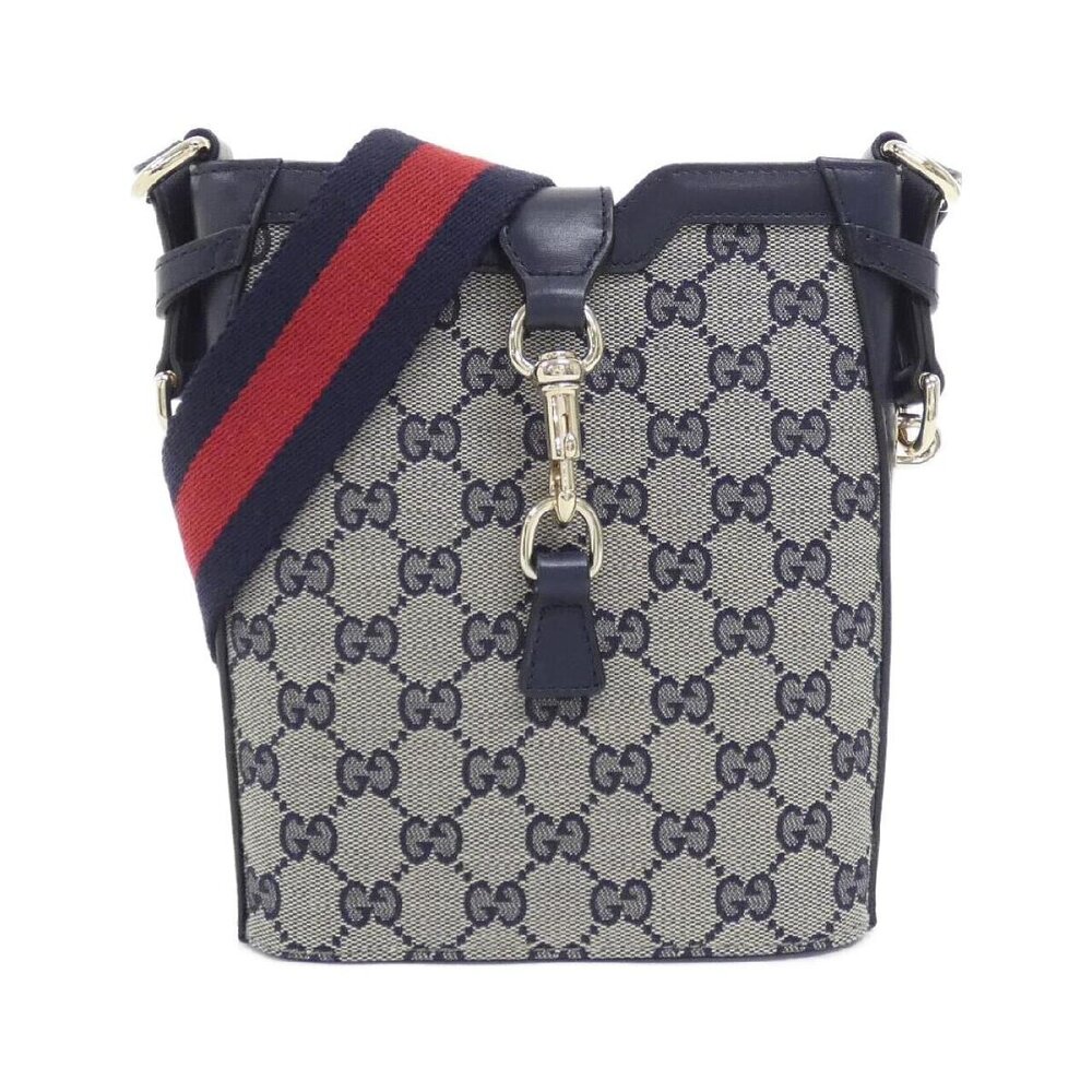Gucci Original GG bucket bag navy blue beige monogram Web
